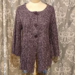 Croft & Barrow Bell Sleeve Swing Cardigan Lg